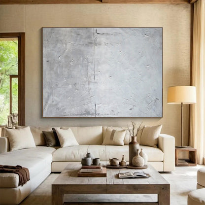 “Minimalist Gray Texture” - Subtle Abstract Painting On Canvas DKH848