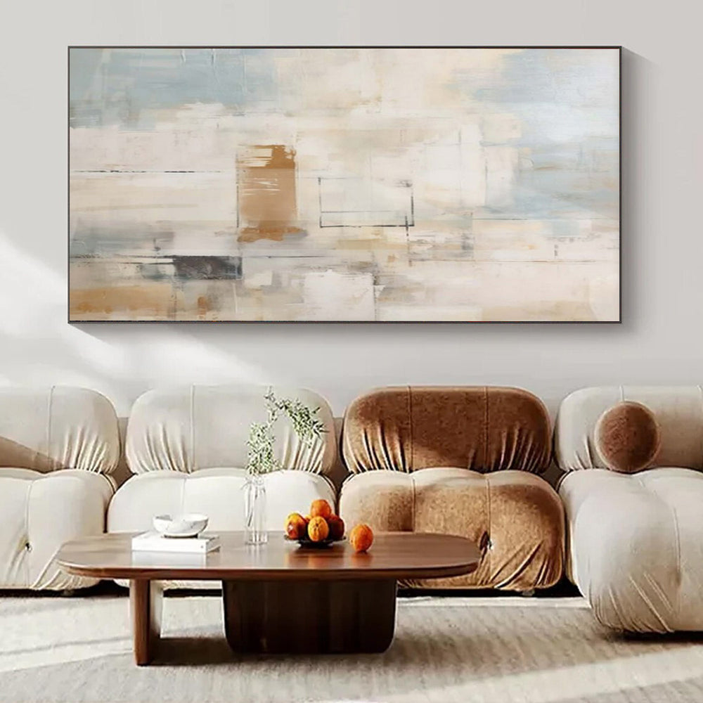 “Pastel Shapes and Thin Lines” – Abstract Minimalist Painting CT1058