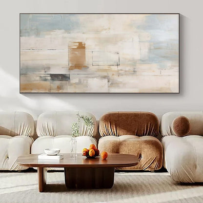 “Pastel Shapes and Thin Lines” – Abstract Minimalist Painting CT1058