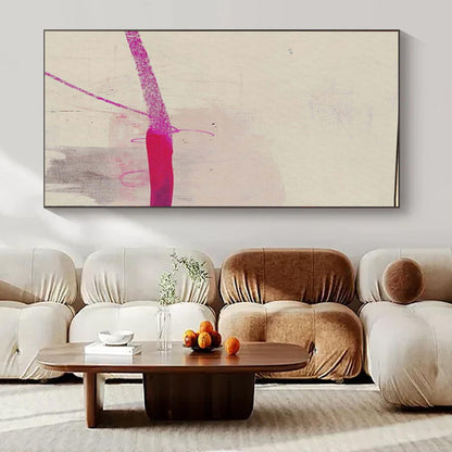 “Pink Line on Light” – Minimalist Abstract Art CT1045