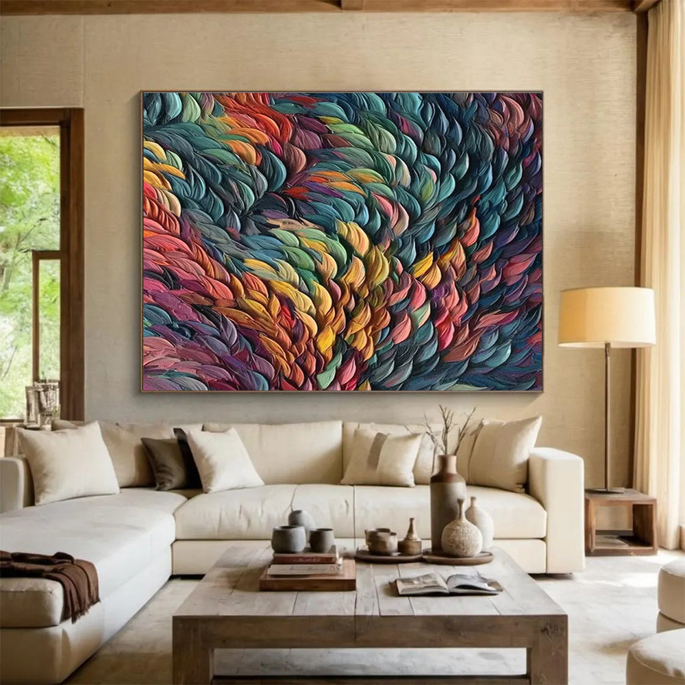 “Colorful Textured Waves” - Dynamic Abstract Painting On Canvas DKH857