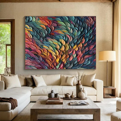 “Colorful Textured Waves” - Dynamic Abstract Painting On Canvas DKH857