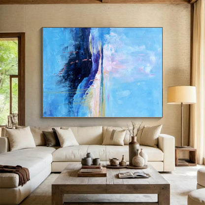 “Pastel Sky Coastal View” Abstract Acrylic Art CT0326