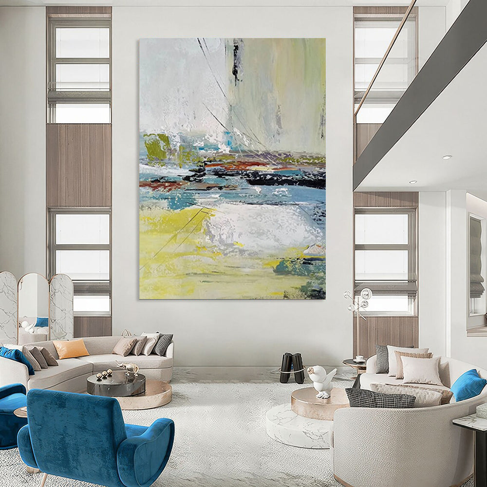 “Abstract Colorful Landscape” - Abstract Expressionist Painting On Canvas DTP052