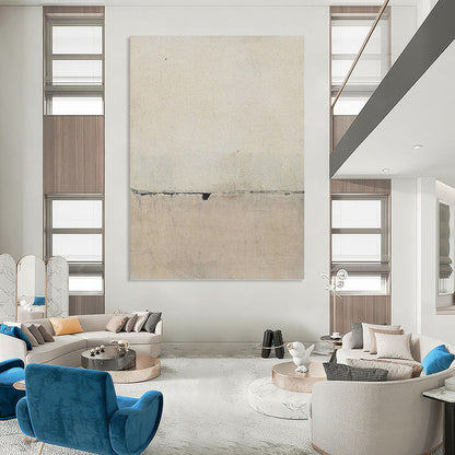 Subtle Beige and Black Abstract - Abstract Painting On Canvas DKH1420