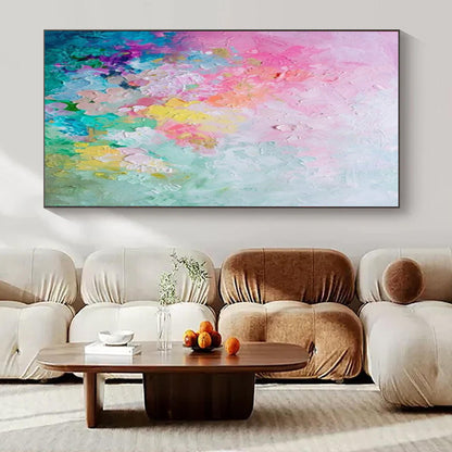 “Pastel Petal Burst” – Impasto Abstract Art CT1026