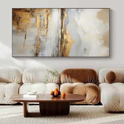 Golden Mountainscape - Abstract Landscape Oil CT1256