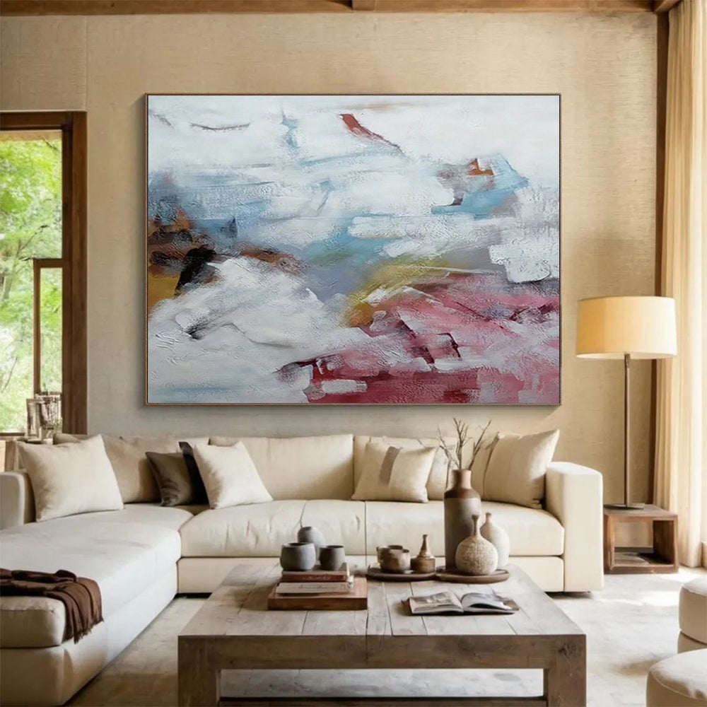 “Soft Colorful Abstract Clouds” Painting On Canvas DKH163