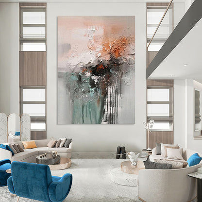 “Textured Abstraction” - Multicolor Textured Abstract Painting On Canvas DKH1564