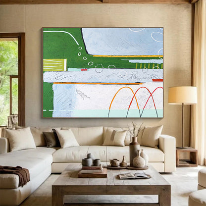 “Colorful Abstract Pathways” Abstract Acrylic Painting On Canvas DKH565