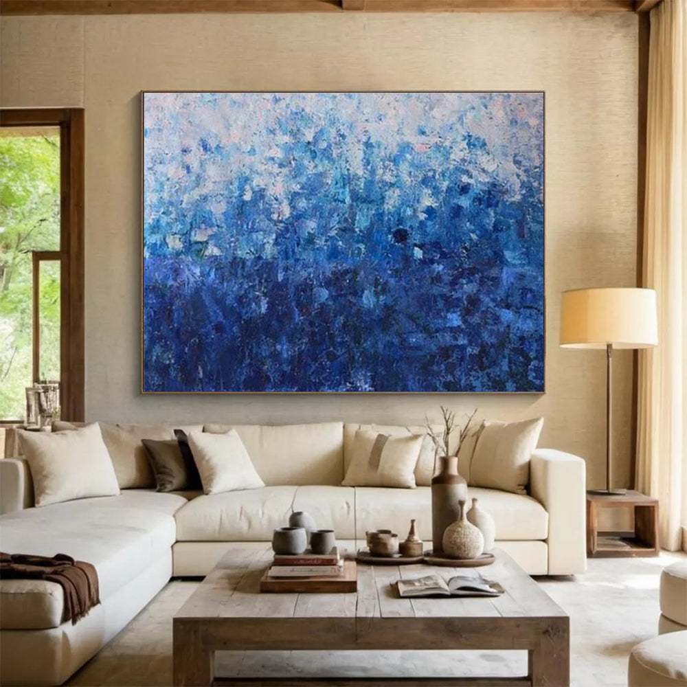 Blue Gradient Abstract Painting On Canvas DKH660