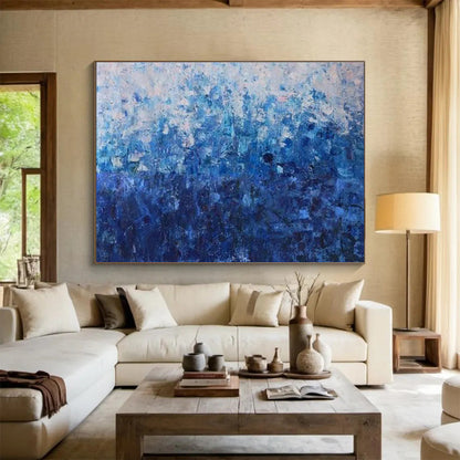 Blue Gradient Abstract Painting On Canvas DKH660