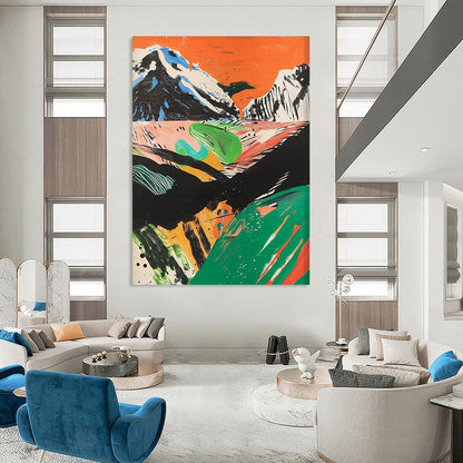 “Colorful Mountain Landscape” - Abstract Landscape Painting On Canvas DTP092
