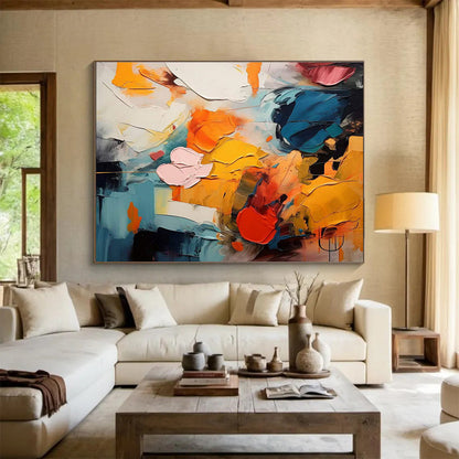 “Color - Blocked Abstract” - Dynamic Abstract Painting On Canvas DKH831