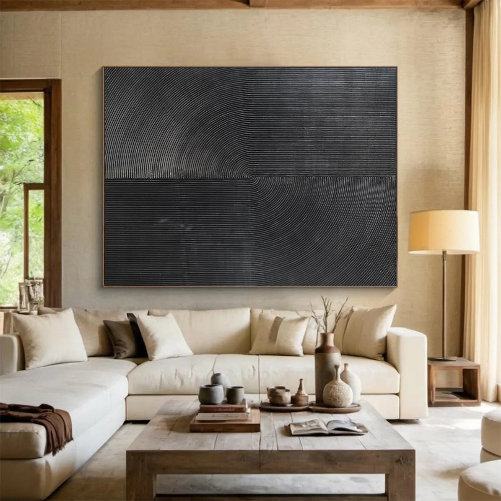 “Black Geometric Lines” ，Minimalist Line - Based Abstract Art CT0904