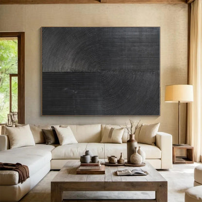 “Black Geometric Lines” ，Minimalist Line - Based Abstract Art CT0904