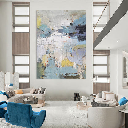 “Colorful, Abstract Cityscape ‘Urban Mosaic’” - Impasto Abstract Painting On Canvas DTP352