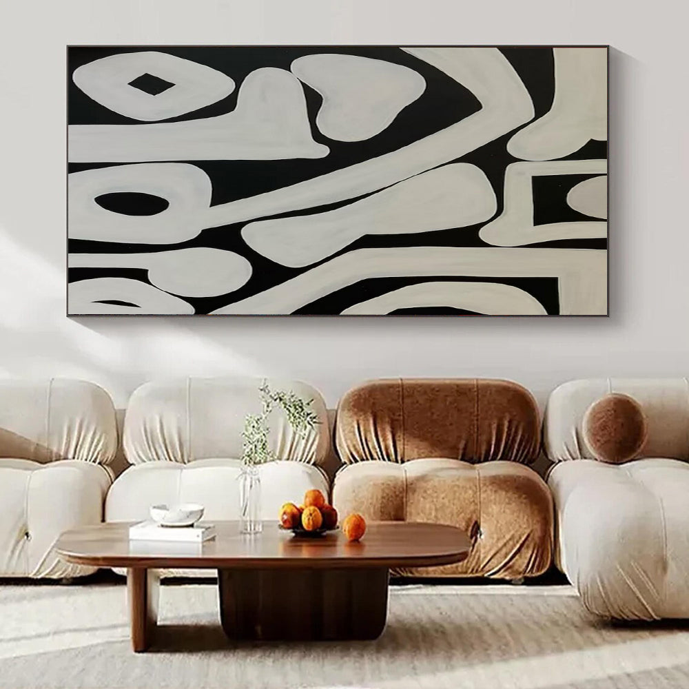 “Black - White Organic Forms” – Abstract Organic Art CT0989