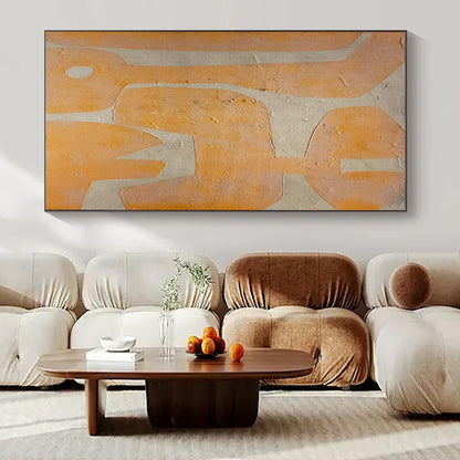 “Orange - Beige Symbolic Shapes” – Abstract Symbolic Art CT0988
