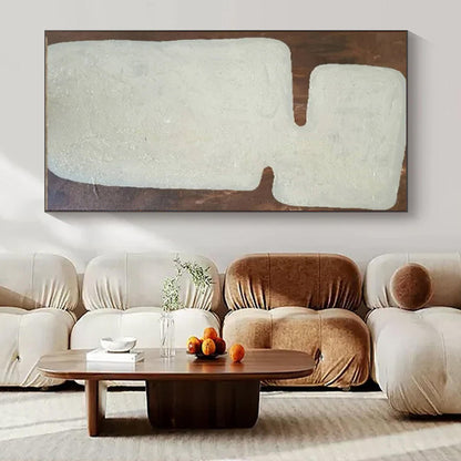 “Cream - Brown Textured Form” – Abstract Textured Form Art CT1000