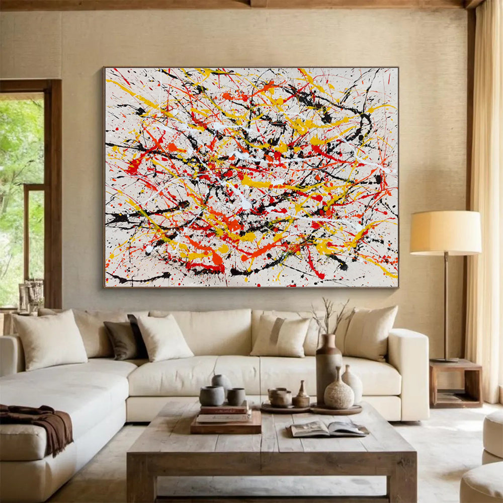 Dynamic Splatter Abstract Painting On Canvas DKH303