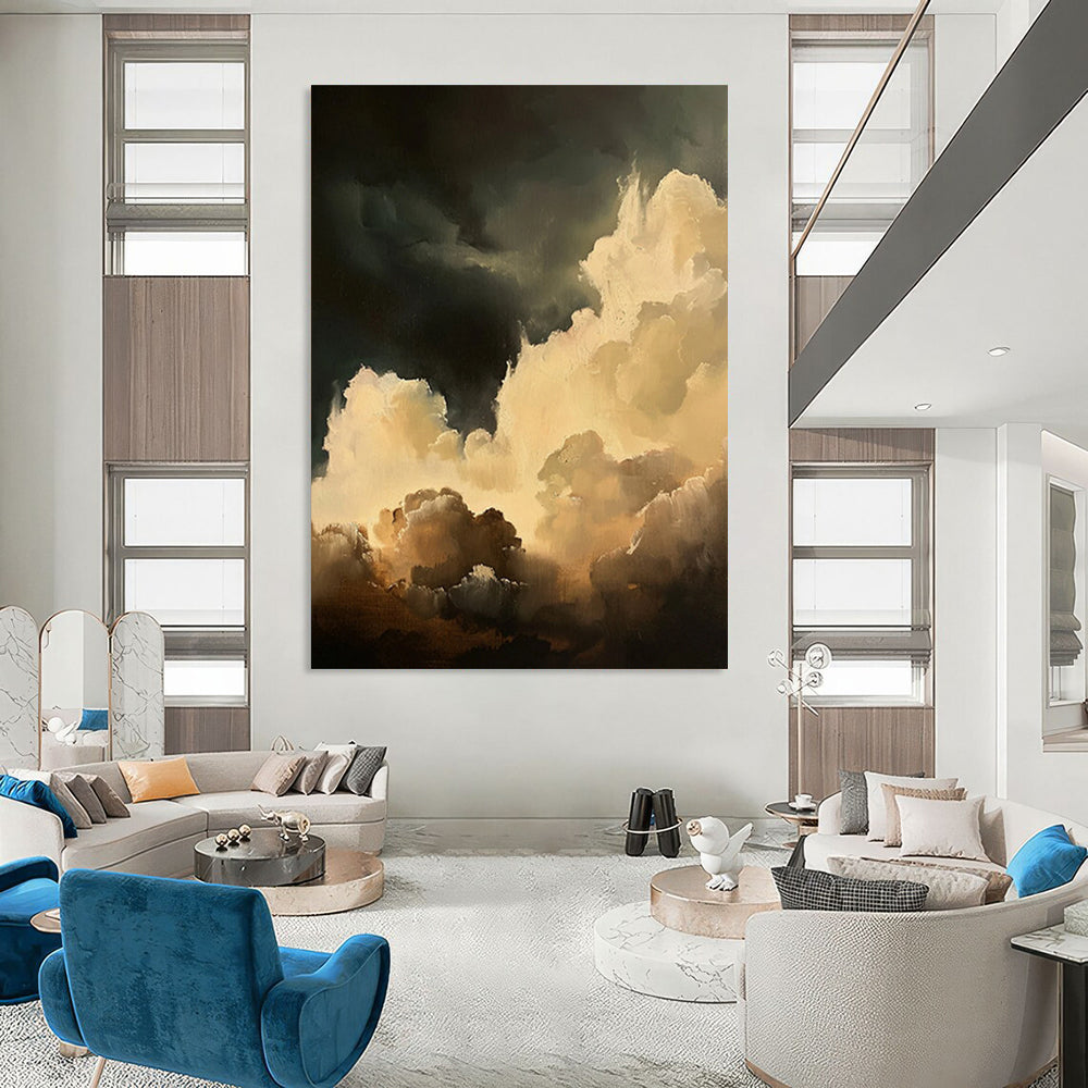 “Dark Sky Clouds” - Romantic Realist Landscape Painting On Canvas DTP022