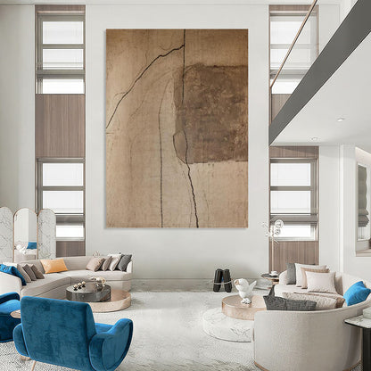 “Cracked Neutral Abstraction” - Textured Minimalist Painting On Canvas DKH1661