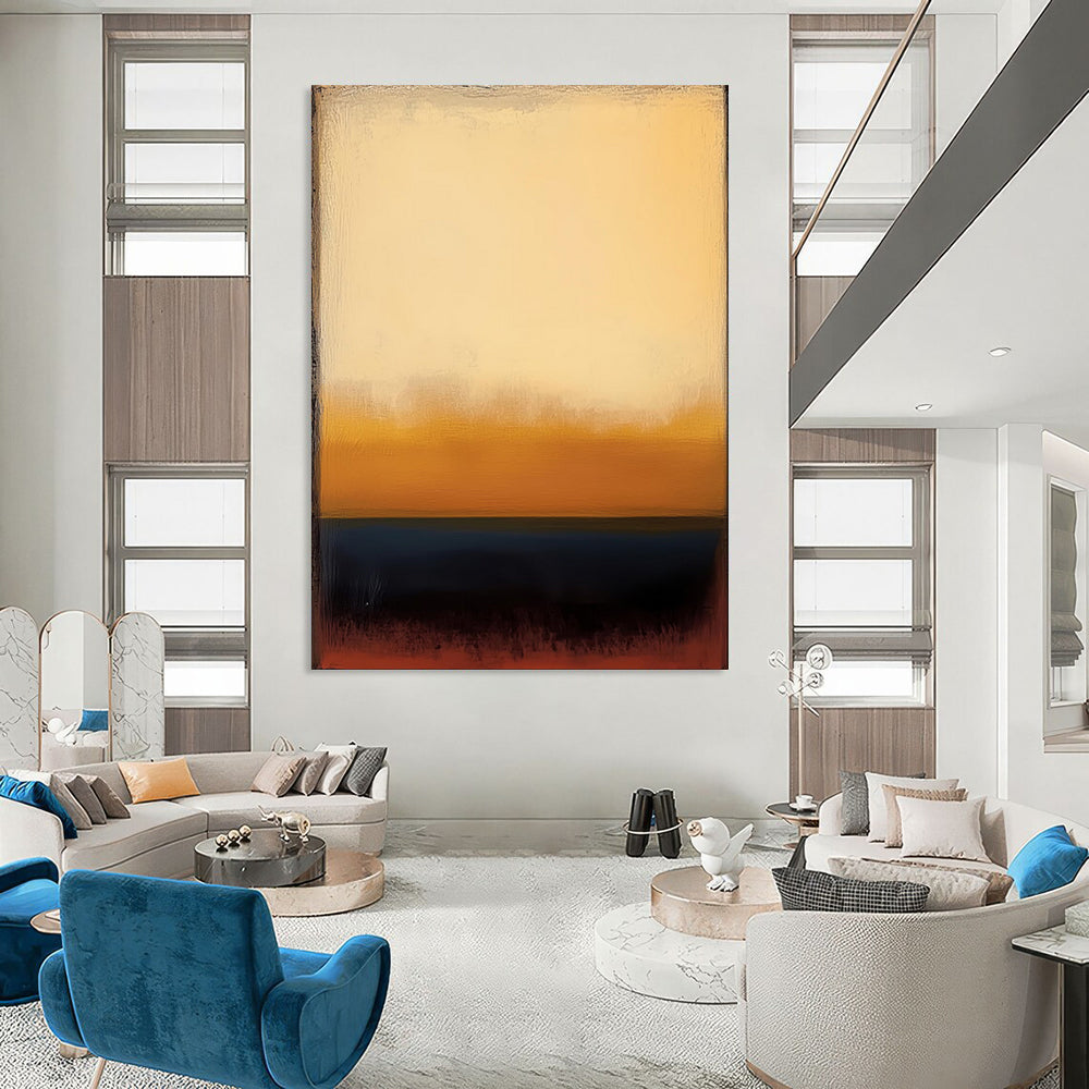 “Beige - Gold - Blue Gradient” - Minimalist Color Field Art CT1948