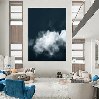 “Dark Sky & Clouds” - Dark Blue, White Photographic Art On Canvas DTP233