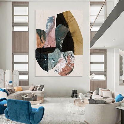 “Geometric Color Blocks” - Modernist Collage - Style Painting On Canvas DTP152