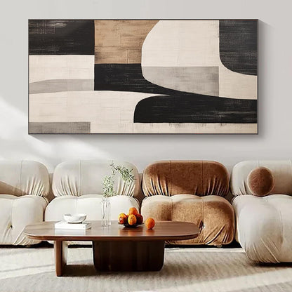Neutral Geometric Shapes - Abstract Geometric Acrylic Painting CT1371