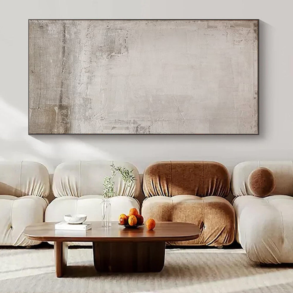“Light Gray & Brown Textured Simplicity” – Abstract Simple Art CT0971