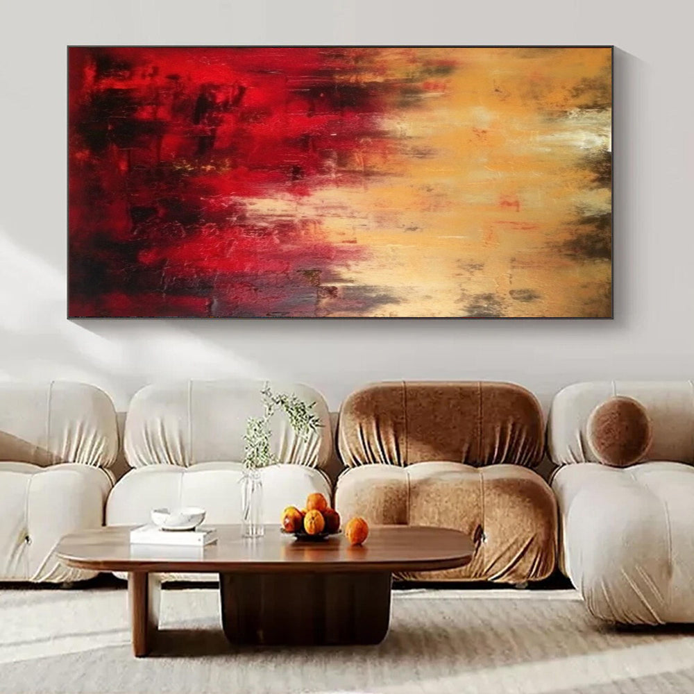 “Red - Gold Fiery Abyss” – Abstract Expressionist Art CT1027