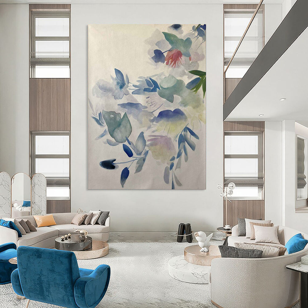 “Soft - Hued Floral Drift” – Watercolor Flower Painting CT2075