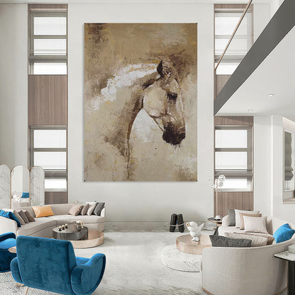 “Abstract Horse Portrait” – Impressionistic Oil Painting On Canvas CT2176