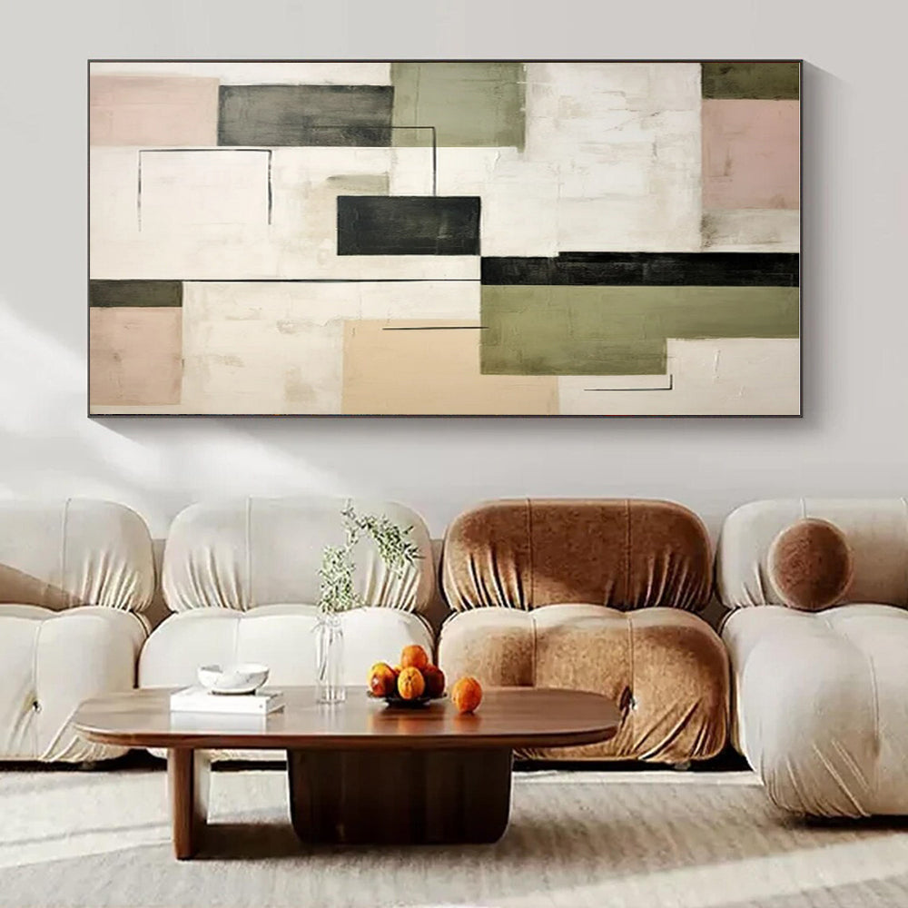 Muted Tones, Geometric Forms & Lines - "Subtle Structure" - Abstract Acrylic Painting CT1446