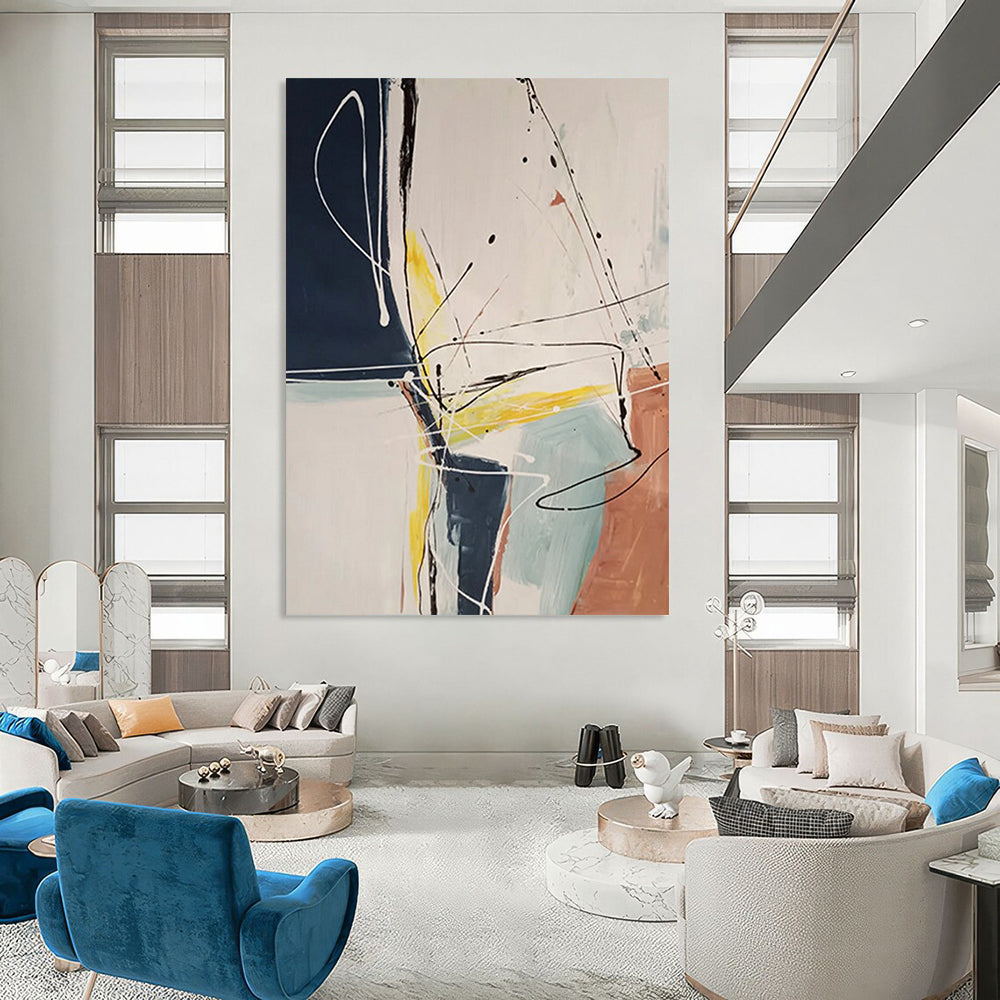 “Dynamic Line and Color” - Abstract Expressionist Painting On Canvas DTP037