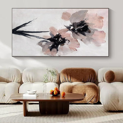 Textured Pink Flowers - Impasto Floral Acrylic Painting CT1428
