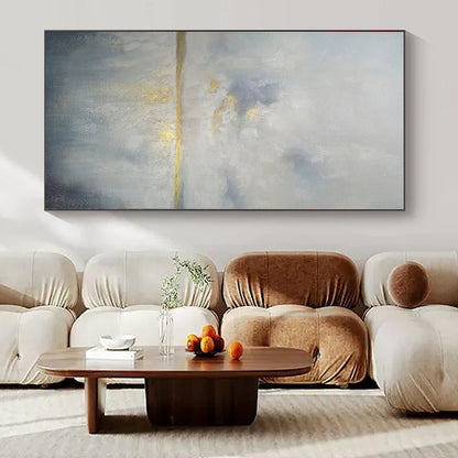 Grey - Gold Serene Landscape - Minimalist Landscape Acrylic Painting CT1398