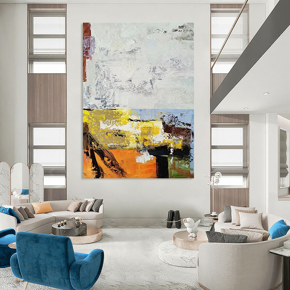 “Bold Color Block Abstract” - Expressionist Painting On Canvas DTP019