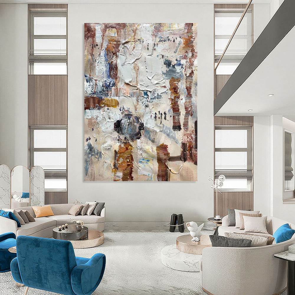 Textured Urban Abstract - Abstract Impasto Painting On Canvas DKH1302