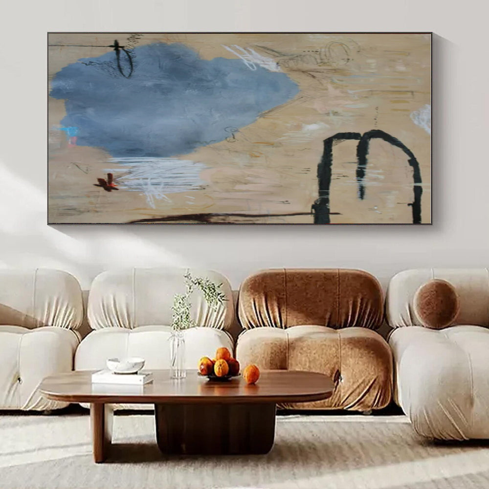 Beige - Toned Abstract Marks - Abstract Expressionist Acrylic Painting CT1414