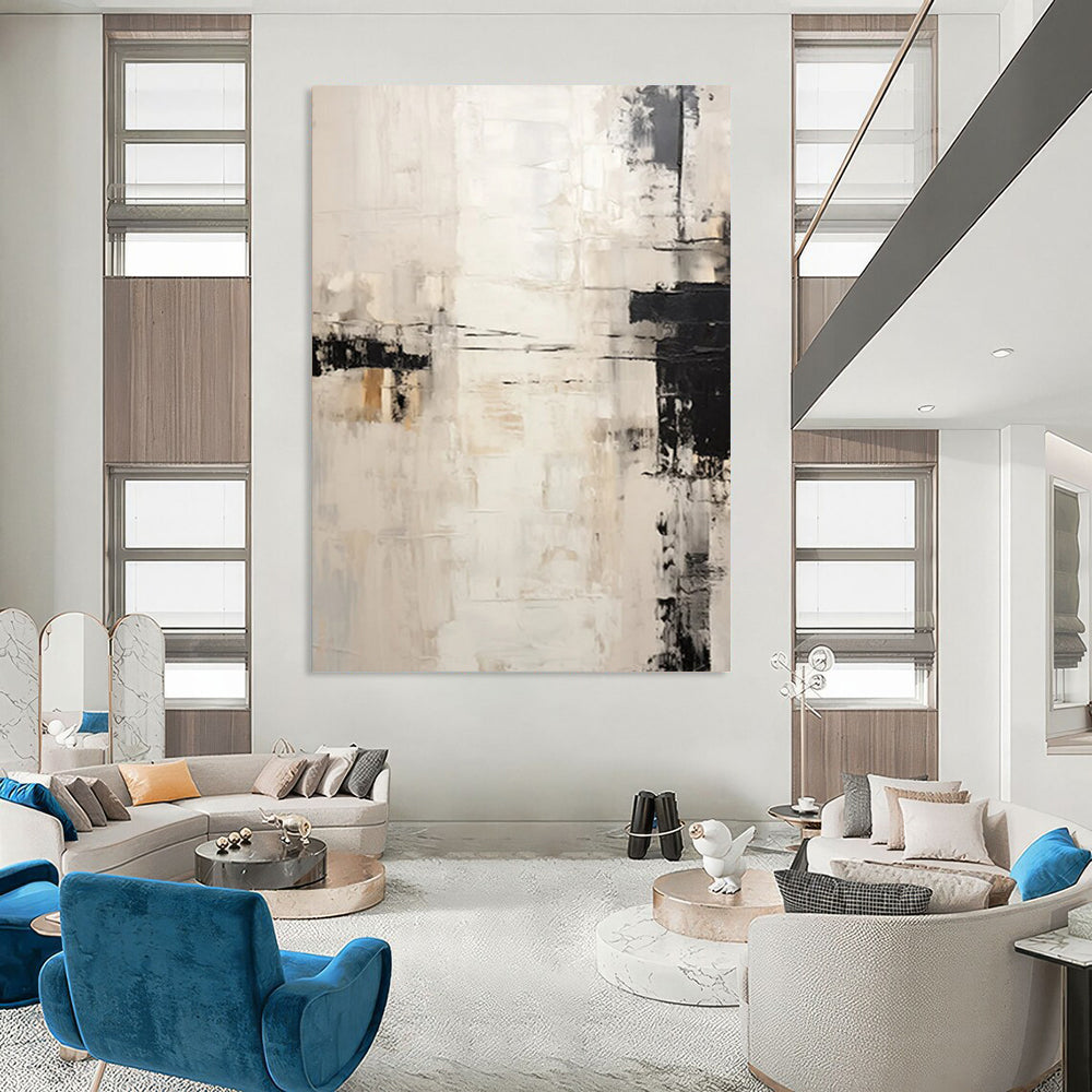 “Neutral Abstract Blocks” - Minimalist Abstract Painting On Canvas DTP131