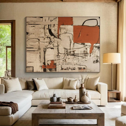 “Rustic Tones Abstract Forms” Abstract Painting On Canvas DLZ099