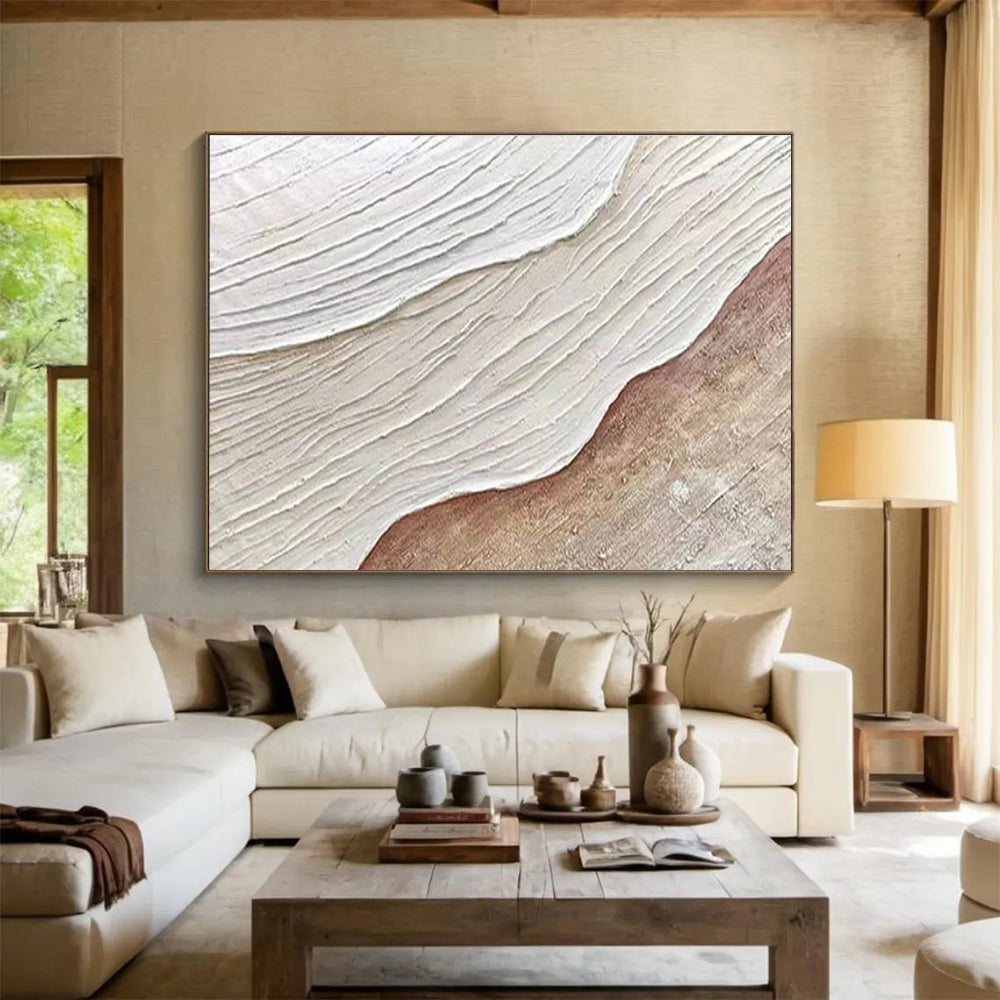 “Layered Earth - Tone Textures” Abstract Mixed - Media Painting On Canvas DKH525