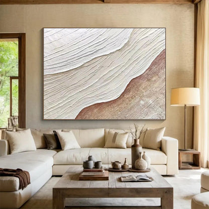 “Layered Earth - Tone Textures” Abstract Mixed - Media Painting On Canvas DKH525