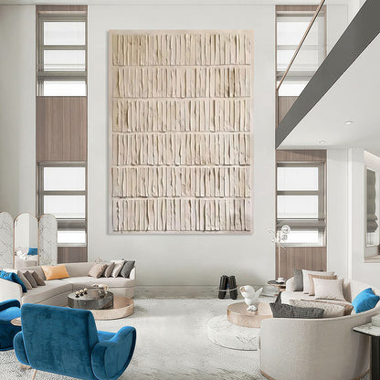 “Textured Neutral Grid Abstract” - Abstract Painting On Canvas CT2359