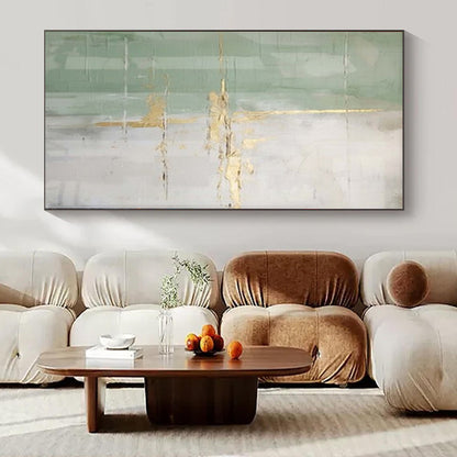 “Green - Gray - Gold Subtle Shimmer” – Minimalist Abstract Art CT1043