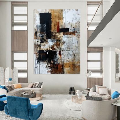 Earth - Toned Abstract Chaos - Abstract Painting On Canvas DKH1330