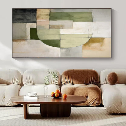 Earthy Tones, Geometric Shapes & Lines - "Earthy Geometry" - Abstract Acrylic Painting CT1451